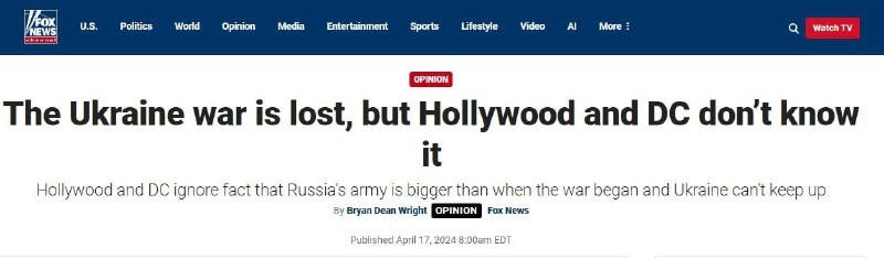 „Der Krieg in der Ukraine ist verloren, aber Hollywood und Washington wissen nichts davon“...