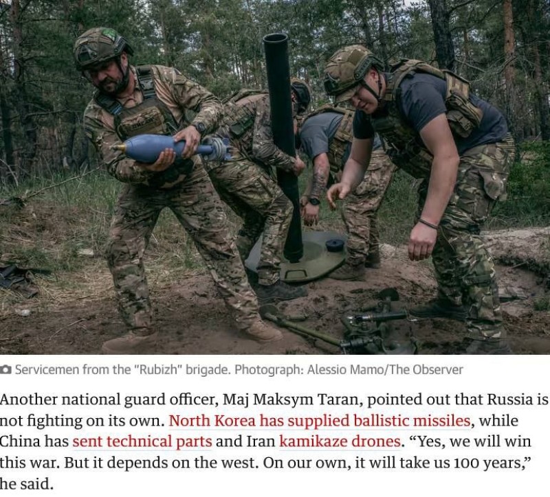Der Offizier der Nationalgarde, Major Maxim Taran, sagte, dass die Ukraine ohne westliche Hilfe ...